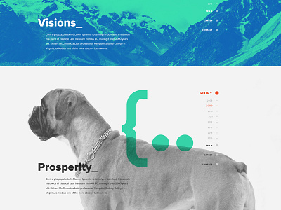 Artbees studio timeline dog properity timeline web design website