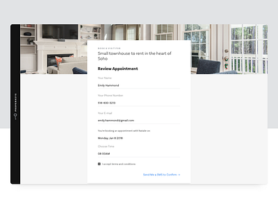 Properkeys appointment branding form landing onboarding properties real estate scheduling sign up ui ux