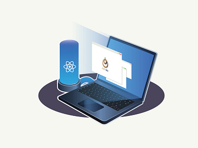 React Asbtrolab design developer icon illustration react vector web