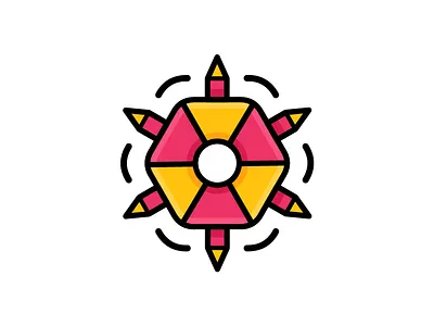 Fun Hexagon Icon doodle fun game hexagon icon illustration