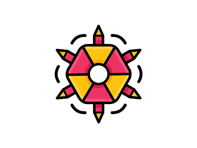 Fun Hexagon Icon doodle fun game hexagon icon illustration