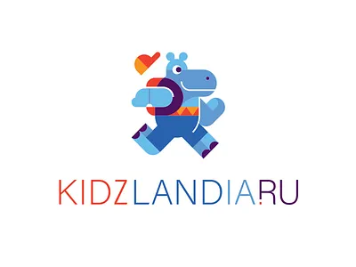 Kidzlandia children hippo identity logo logotype shop wear