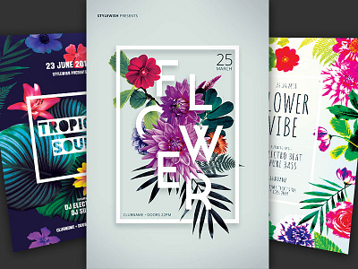 Floral Flyer Bundle bloom download floral flower flyer fresh graphicriver layout photoshop poster psd