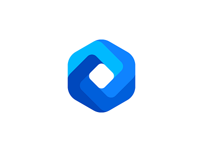 Blue Diamond aiste brand designer brand icon round colorful mark tieatie crm company gradient color blue hexagon geometric design illusion object startup logo design connect