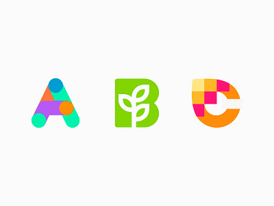 logo ABC a b brand c monogram design gradient letter logotype minimal