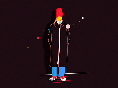 Alone alone character color doodle illustration person