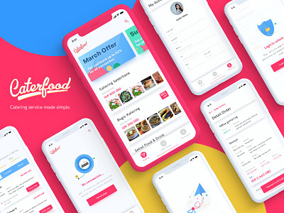 Caterfood UI Kit for Catering Service app design catering ui kit food ui kit freebie freebie ui kit iphone x app mobile design sketch ui kit ui ui kit uiux ux