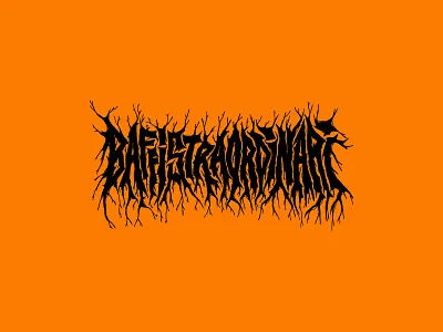 Baffistraordinari barber barber shop beard font graphic metal logo moustache type