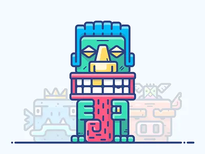 Totem of Wealth bird cartoon character design fish icon illustration outline pig series totem vector