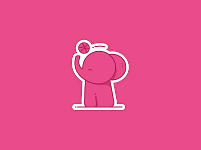 Seeing pink elephants dribbble elephant playoff sticker