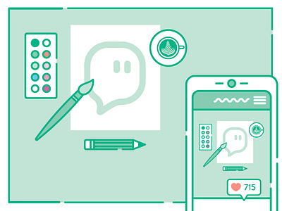 Illustration of an illustration illustration instagram mobile recursive tools