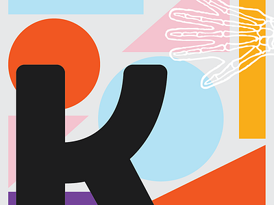 K 36 days of type collage colorful cutout dropcap lettering modern type typography