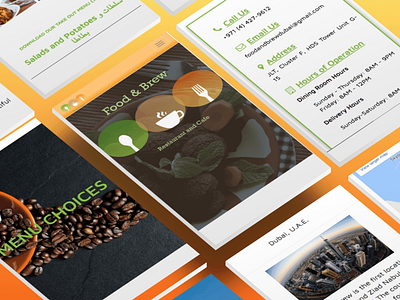 Food and Brew responsive web pages food responsive restaurant wireframes