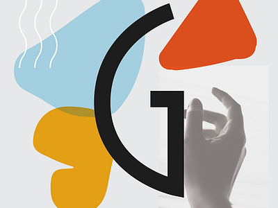 G 36 days of type collage colorful cutout dropcap lettering modern type typography