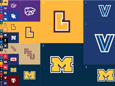 March Madness Minimal - Left Side basketball bracket college athletics flat hoops infographic logos minimal ncaa simple sports sports logo