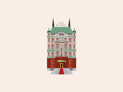 “Moskva” Hotel hotel illustration monument vector