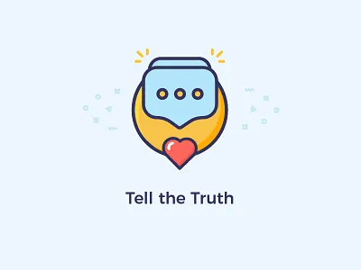 Tell the truth chat heart icon illustration line tell truth vector