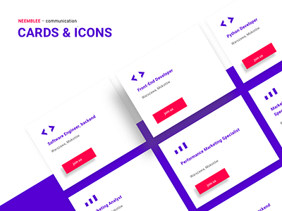 Neemblee cards branding icons identity shadow ui website