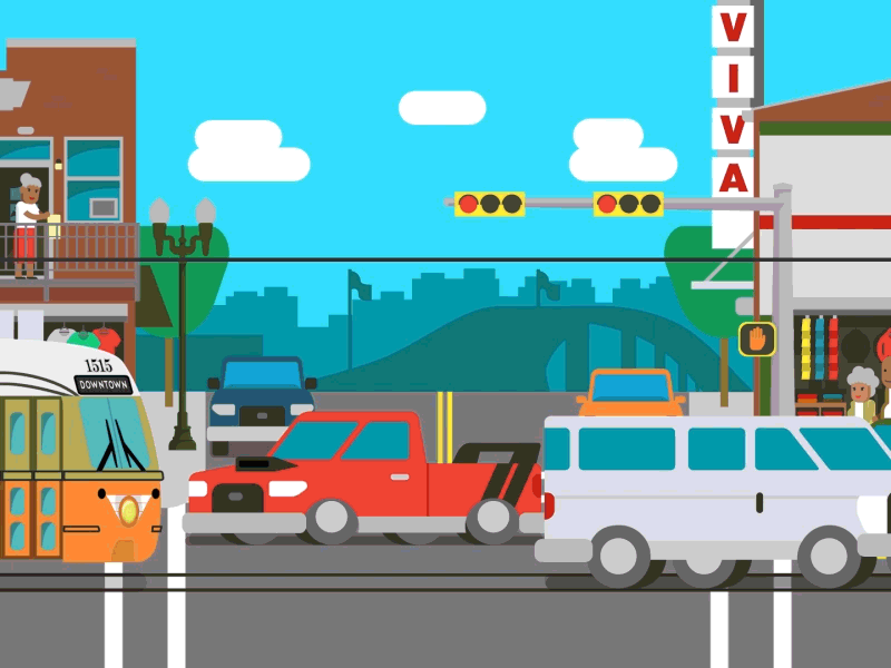 El Paso Streetcar animation el paso retro streetcar