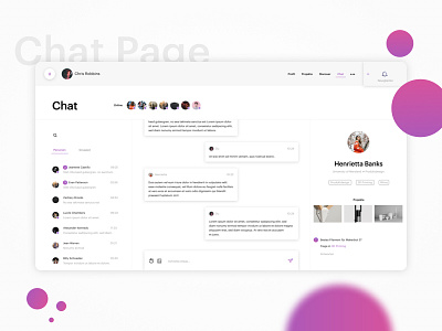 Chat Page design mockup platform student ui unite university ux