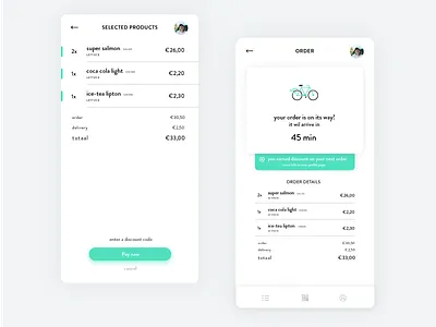 Delivery App app bike cart delivery design icon mobile order restaurant shopping ui ux