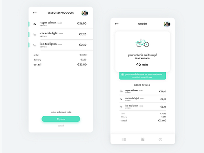 Delivery App app bike cart delivery design icon mobile order restaurant shopping ui ux