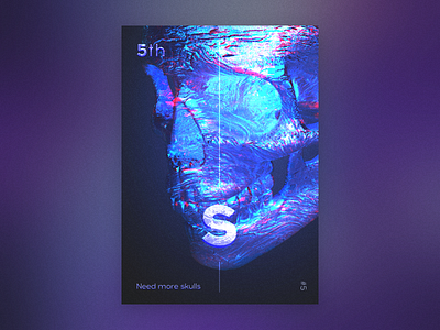 Poster #5 abstract color design gradient poster skull