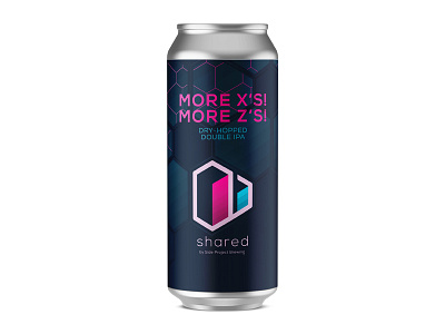 Shared More X's! More Z's! Can beer branding can craft geometric isometric label