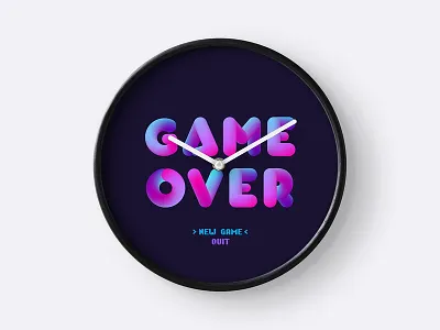 Clock Go buuble letters game over print shop redbubble times up