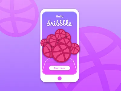 Hello Dribbble! app debut gradient hello dribbble pink purple ui