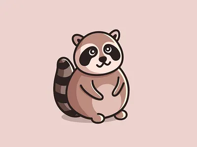 Plump raccoon animal illustration raccoon