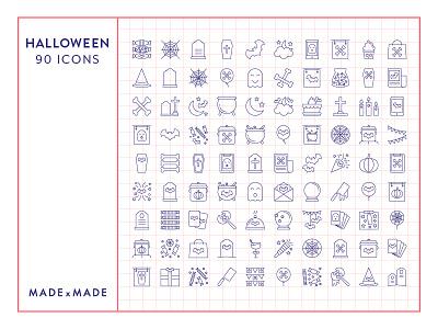 Made By Made | Line Icons – Halloween ghosts halloween haunted icons illustrations infographics line icons symbols ui ux vector witches