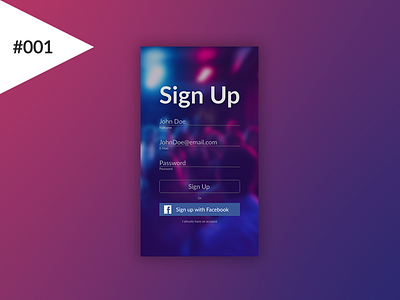 DailyUI #001 - Sign Up 001 dailyui melvin idema sign up signup