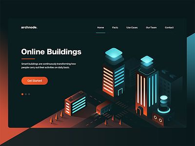 Isometric / Archnode Landing Page design homepage isometric landing ui ux web