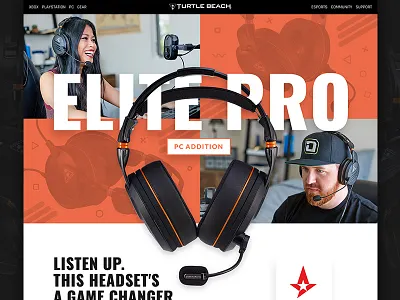 Turtle Beach - Product Release Page design features gaming headset landing page product tournament ui video games web