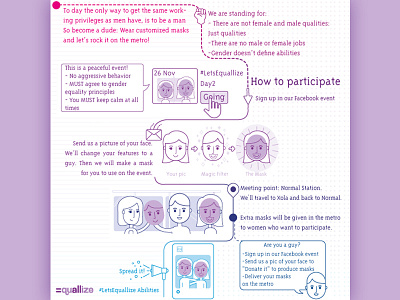 Gender Violence in Mexico awareness feminist flashmob gender equality guerrilla infographic invitation mask mexico paygap purple