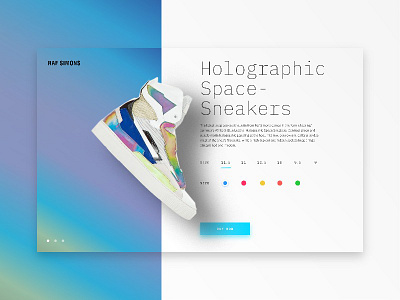 Raf Simmons - Invision Studio dashboard ecommerce landing page online store shoes sneakers ui user interface ux