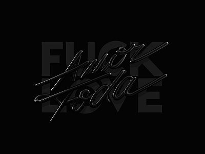 Amor Foda Black | 3D Lettering 3d amor bad bunny black c4d cinema 4d dark design design trends experiment foda fuck lettering love maney imagination monoline photoshop typography