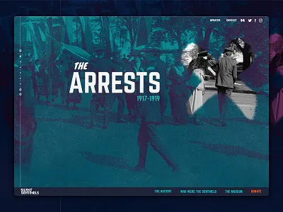 Silent Sentinels - The Arrests campaign site suffrage movement ui