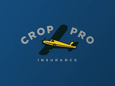 Crop Pro Insurance airplane brand design branding crop duster crops farmers farming gold insurance lockup logo typography