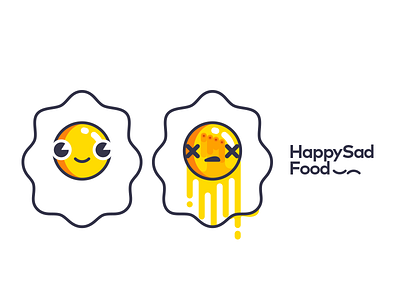 HappySadFood - Eggs brand character design cute design eggs food graphics design icon illustration logo minimalist vector