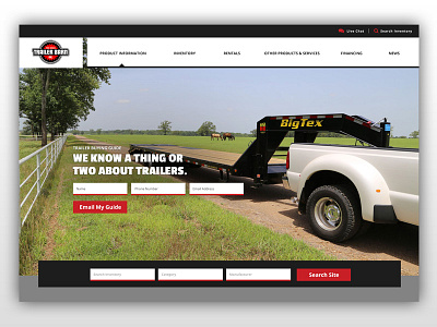 Big Tex Trailers Homepage design web