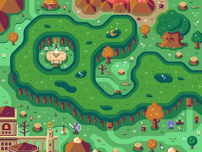 Lost Woods - Discord Overworld Mural breath of the wild dark souls deku tree fairy forest log lost woods master sword navi nintendo sword zelda