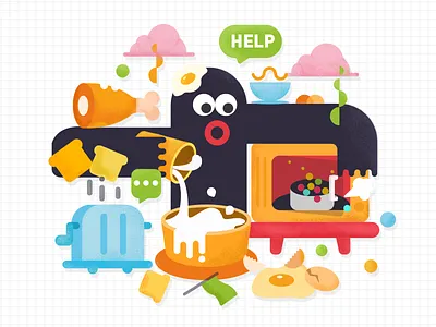Cooking Trouble cooking flat kitchen mess trouble