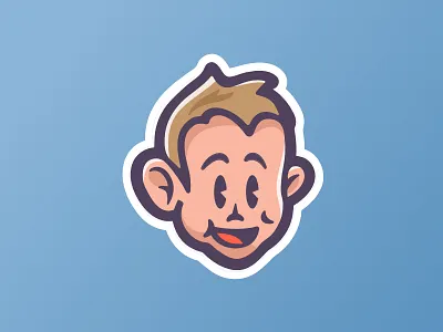 Ryker character edgy hat kid portrait retro sticker