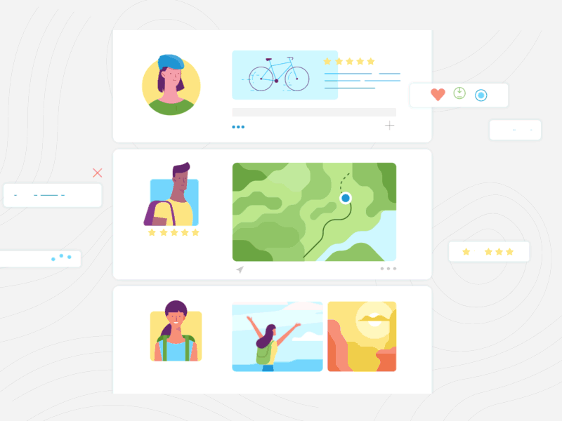All Trails - Your Guide to the Outdoors 2d animation character digital flat landscape motion graphics nature social technology travel vector