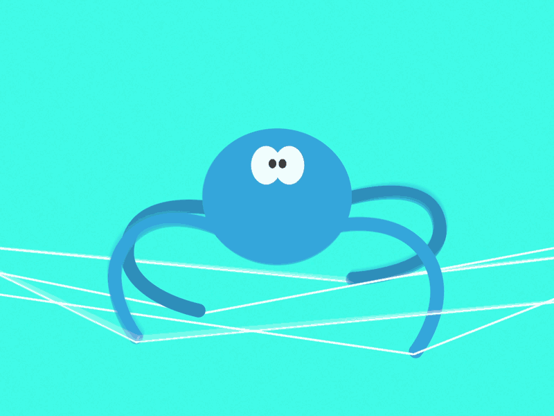 Webisode animation cute gif motion design motion graphics quadruped spider ui web