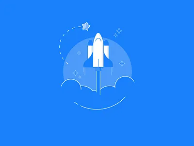 Rocket Launch Icon icon launch line monochromatic rocket stars