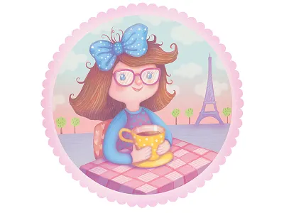 Dear Nanna birthday cards cute girl greeting cards illustration little darlings spring sweet