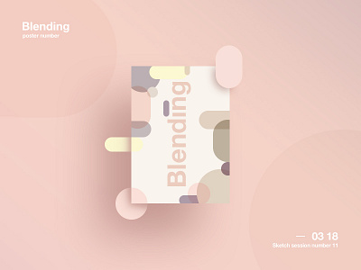Blending abstract composition design pastels poster sketch